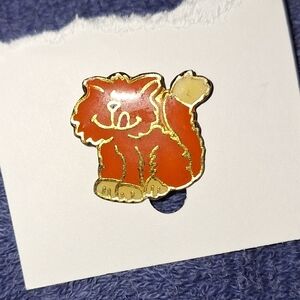 Orange Cat Enamel Pin 1986 AGB Hat
